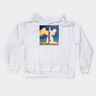 Vintage Rocket Launch Kids Hoodie